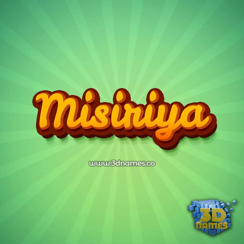 misiriya in Green Rays style - 3D name wallpaper
