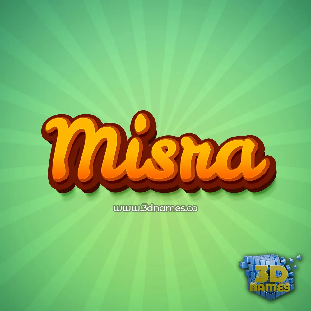 misra in Green Rays style - 3D name wallpaper