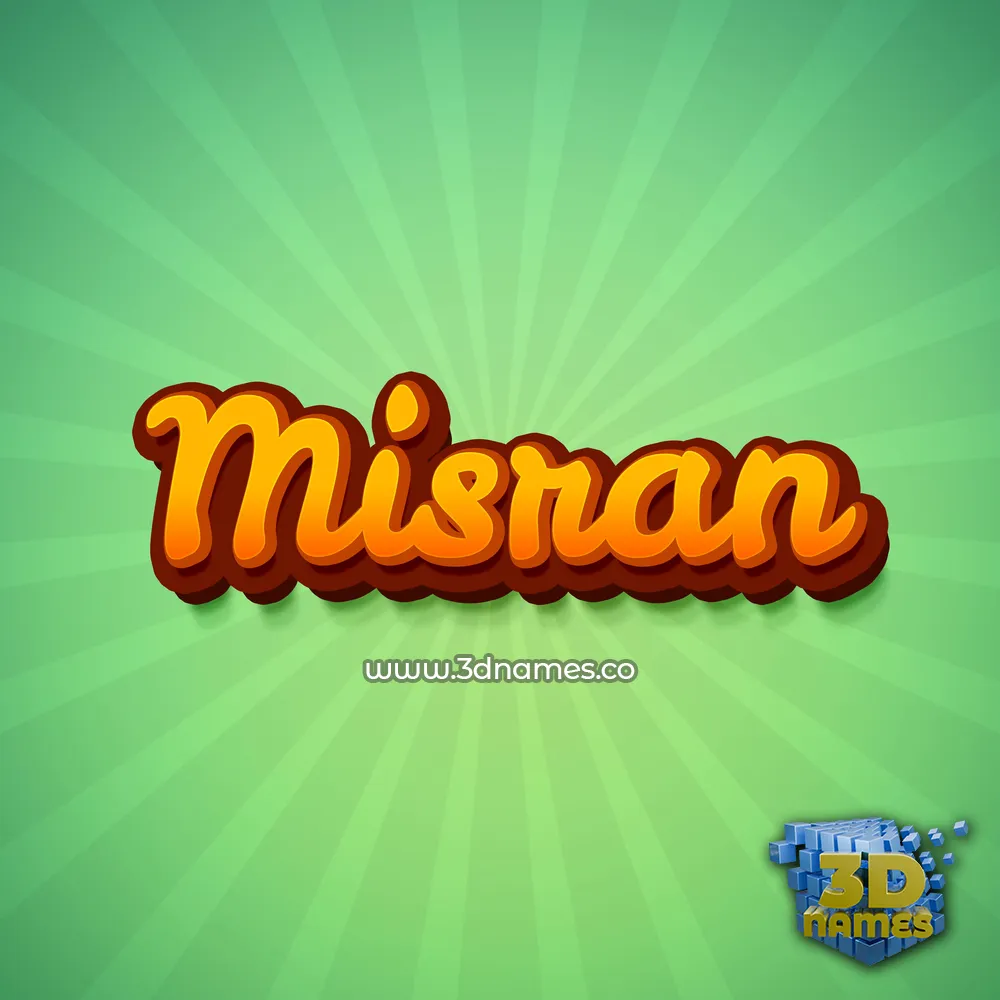 misran in Green Rays style - 3D name wallpaper