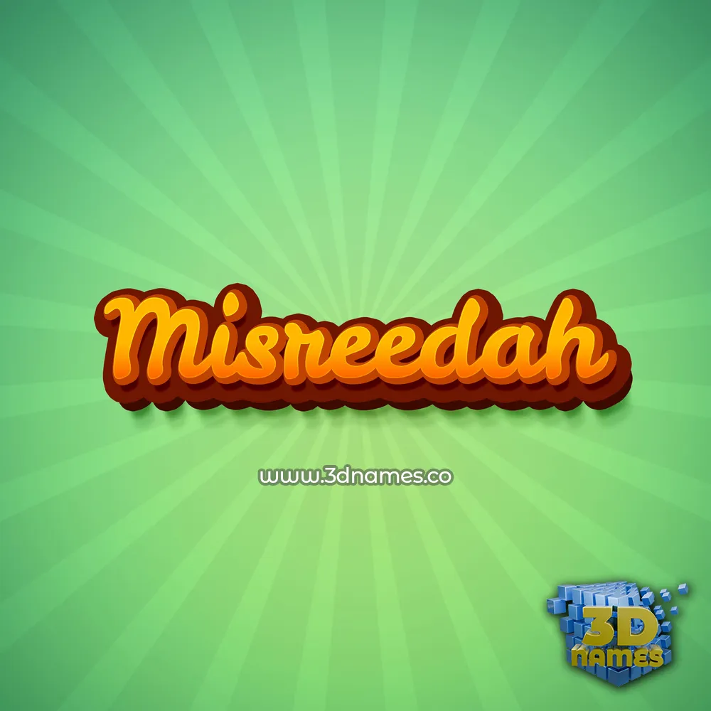 misreedah in Green Rays style - 3D name wallpaper