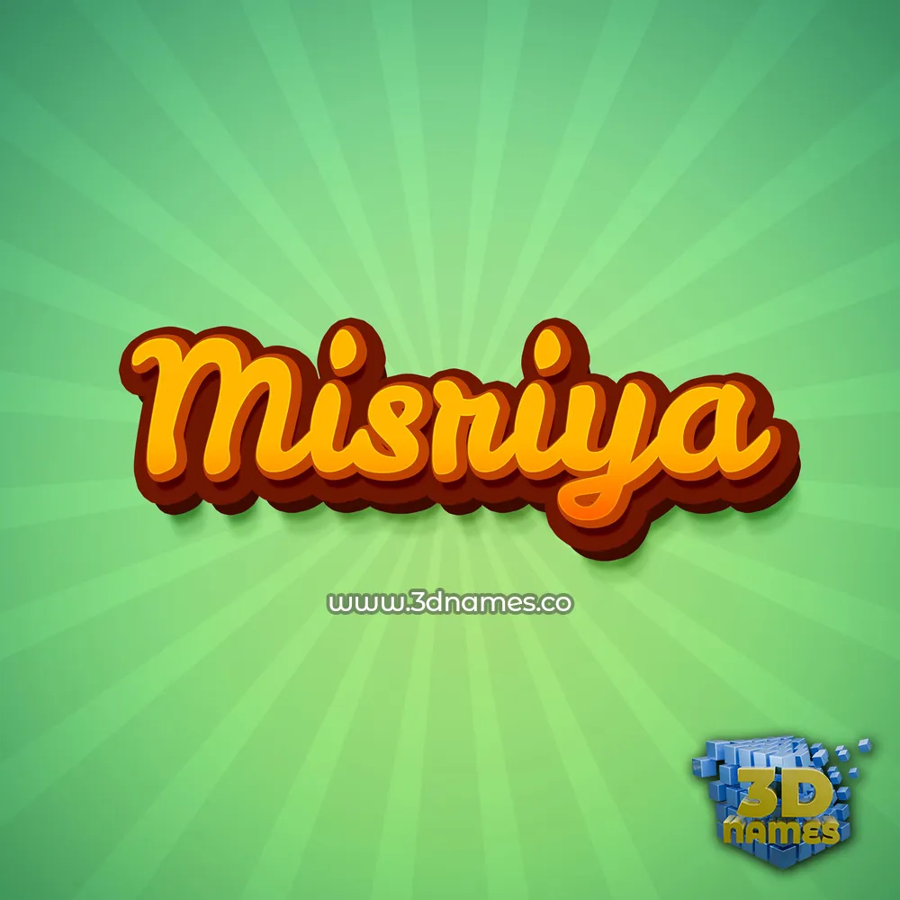 misriya in Green Rays style - 3D name wallpaper