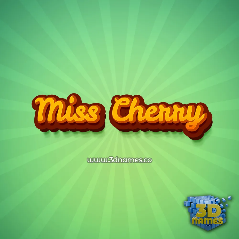 miss cherry in Green Rays style - 3D name wallpaper