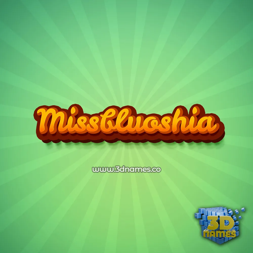 missbluoshia in Green Rays style - 3D name wallpaper
