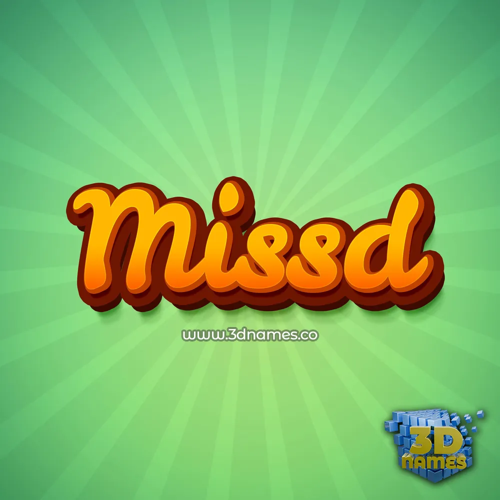 missd in Green Rays style - 3D name wallpaper