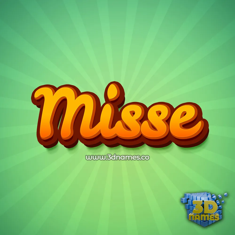 misse in Green Rays style - 3D name wallpaper