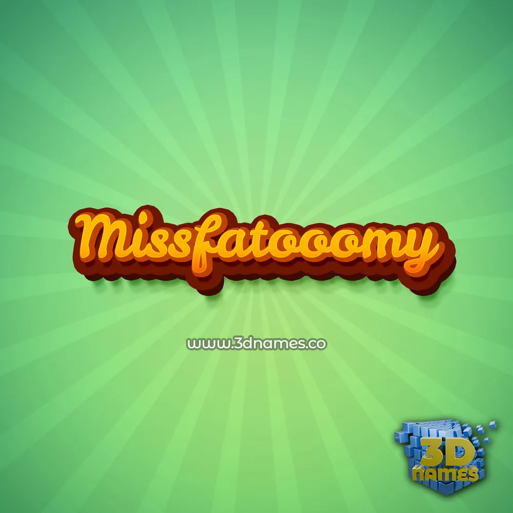 missfatooomy in Green Rays style - 3D name wallpaper