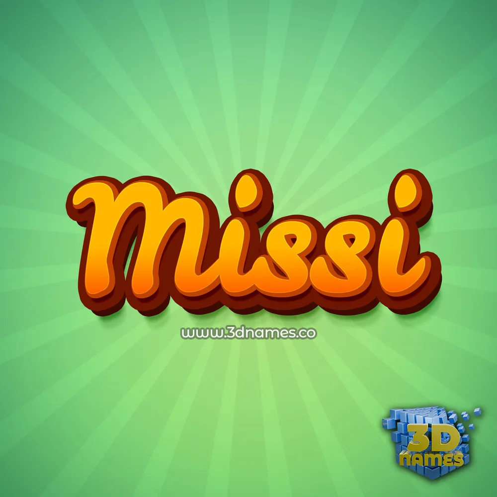 missi in Green Rays style - 3D name wallpaper