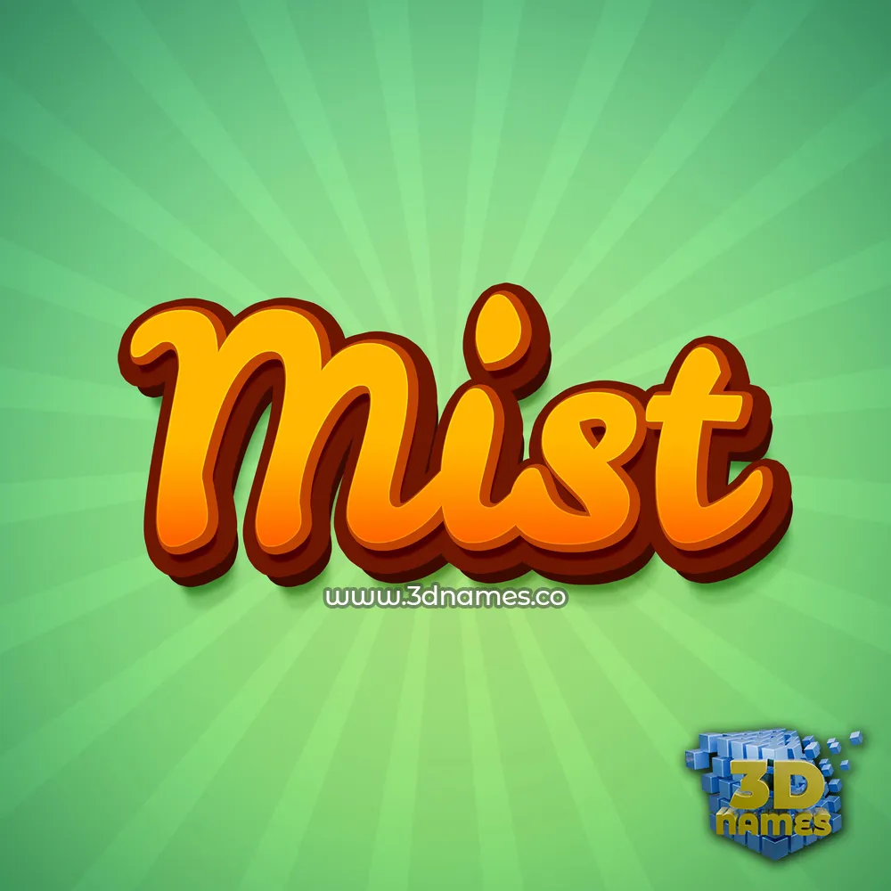 mist in Green Rays style - 3D name wallpaper