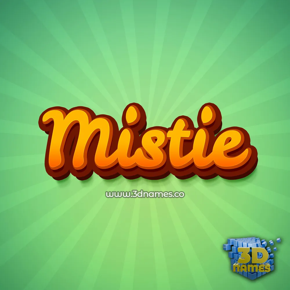 mistie in Green Rays style - 3D name wallpaper