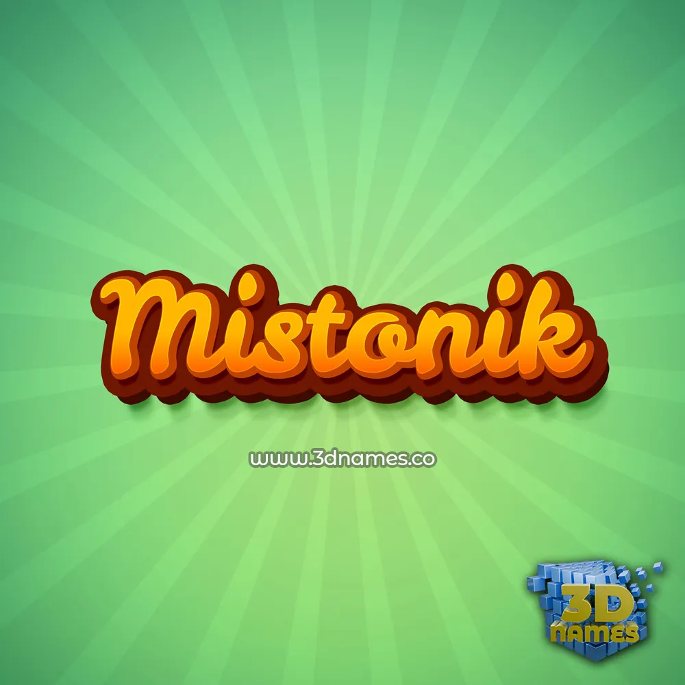 mistonik in Green Rays style - 3D name wallpaper