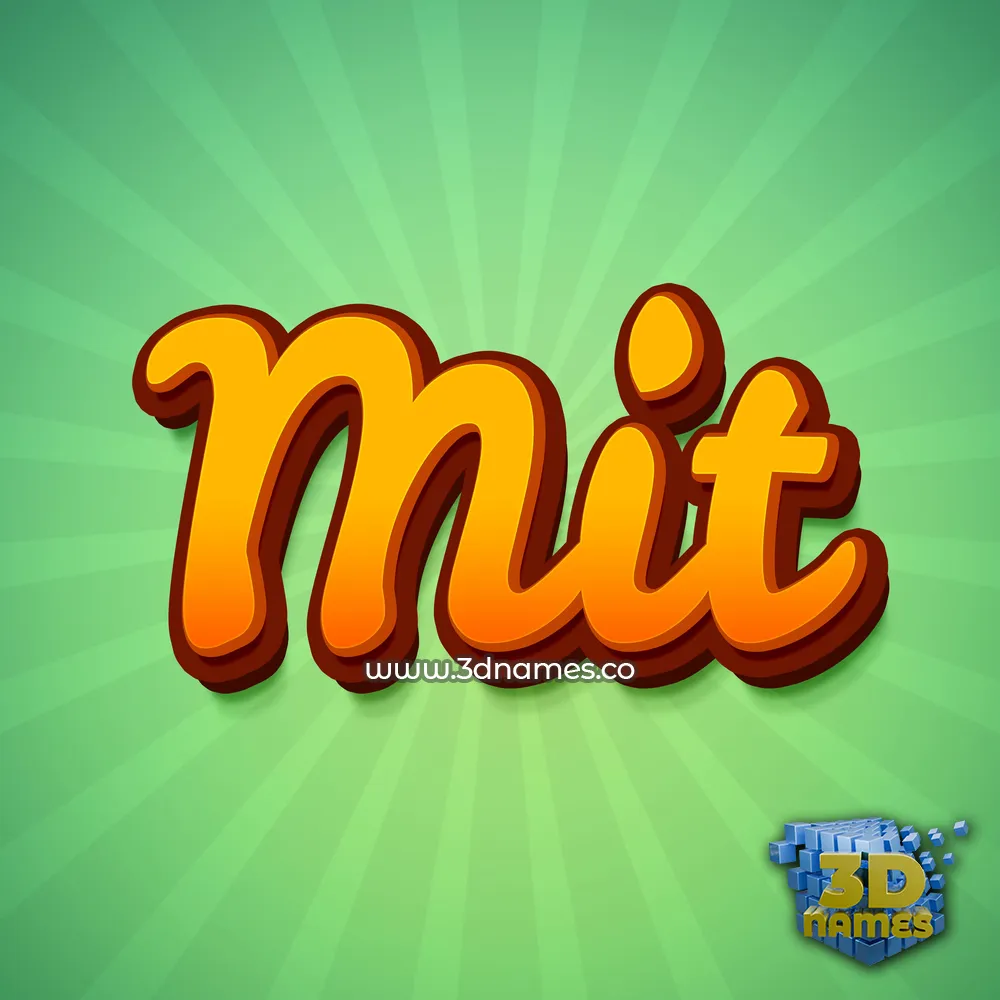 mit in Green Rays style - 3D name wallpaper