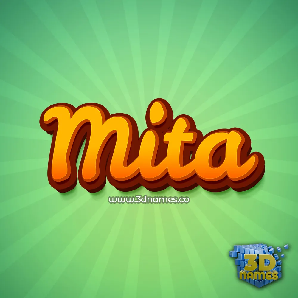 mita in Green Rays style - 3D name wallpaper