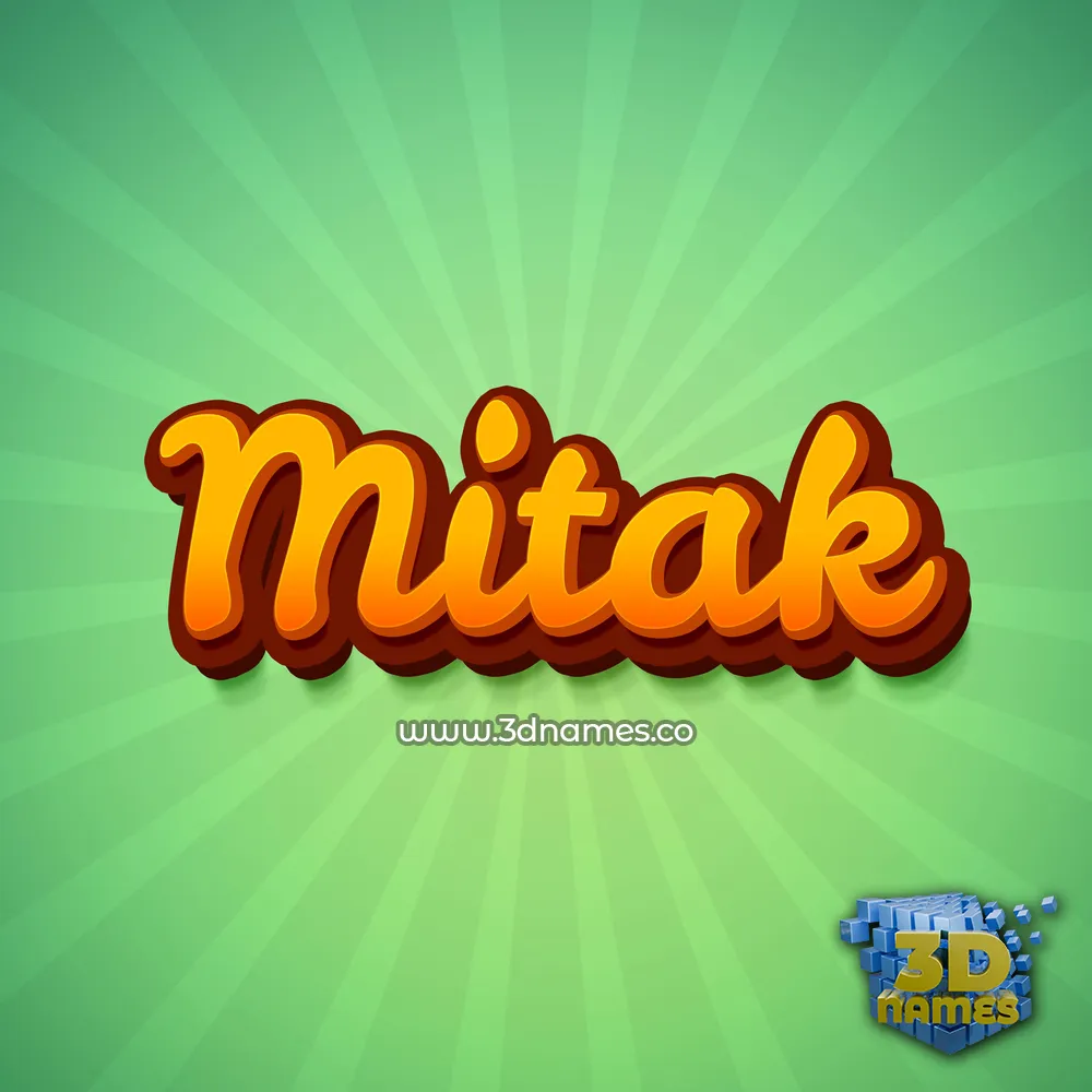 mitak in Green Rays style - 3D name wallpaper