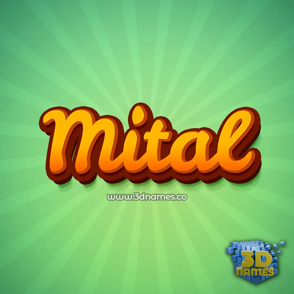 mital in Green Rays style - 3D name wallpaper