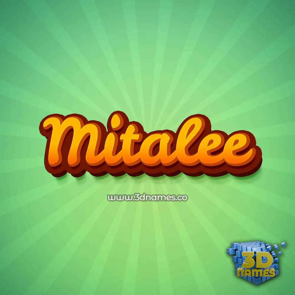 mitalee in Green Rays style - 3D name wallpaper