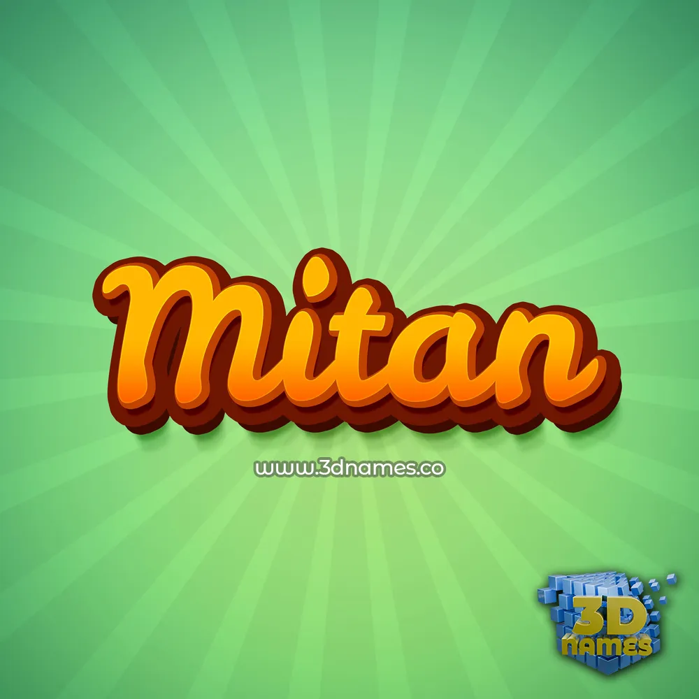 mitan in Green Rays style - 3D name wallpaper