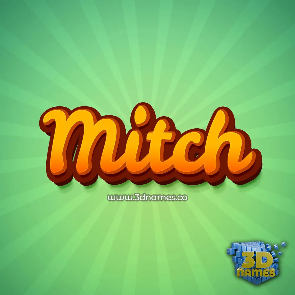 mitch in Green Rays style - 3D name wallpaper