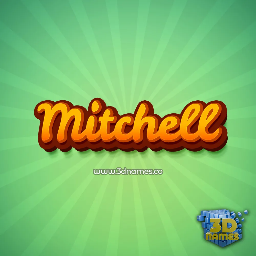 mitchell in Green Rays style - 3D name wallpaper