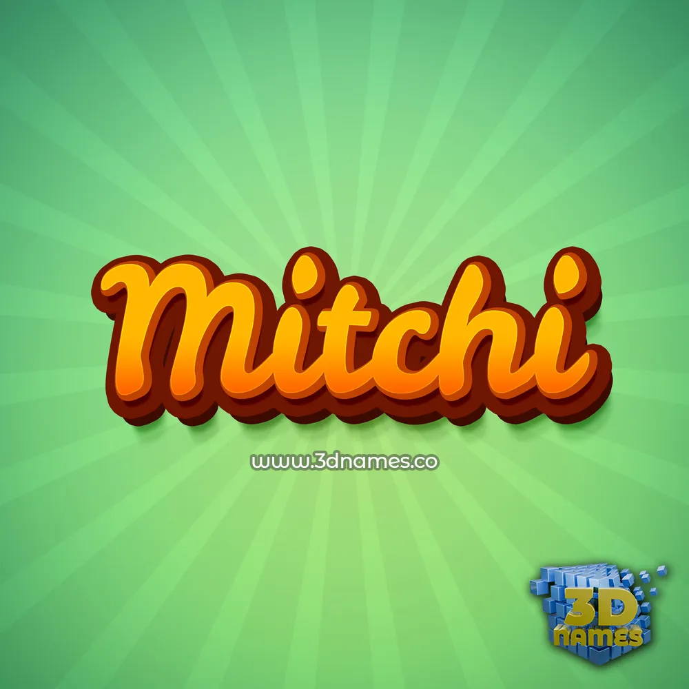 mitchi in Green Rays style - 3D name wallpaper