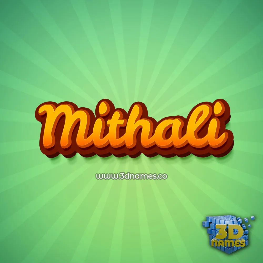 mithali in Green Rays style - 3D name wallpaper