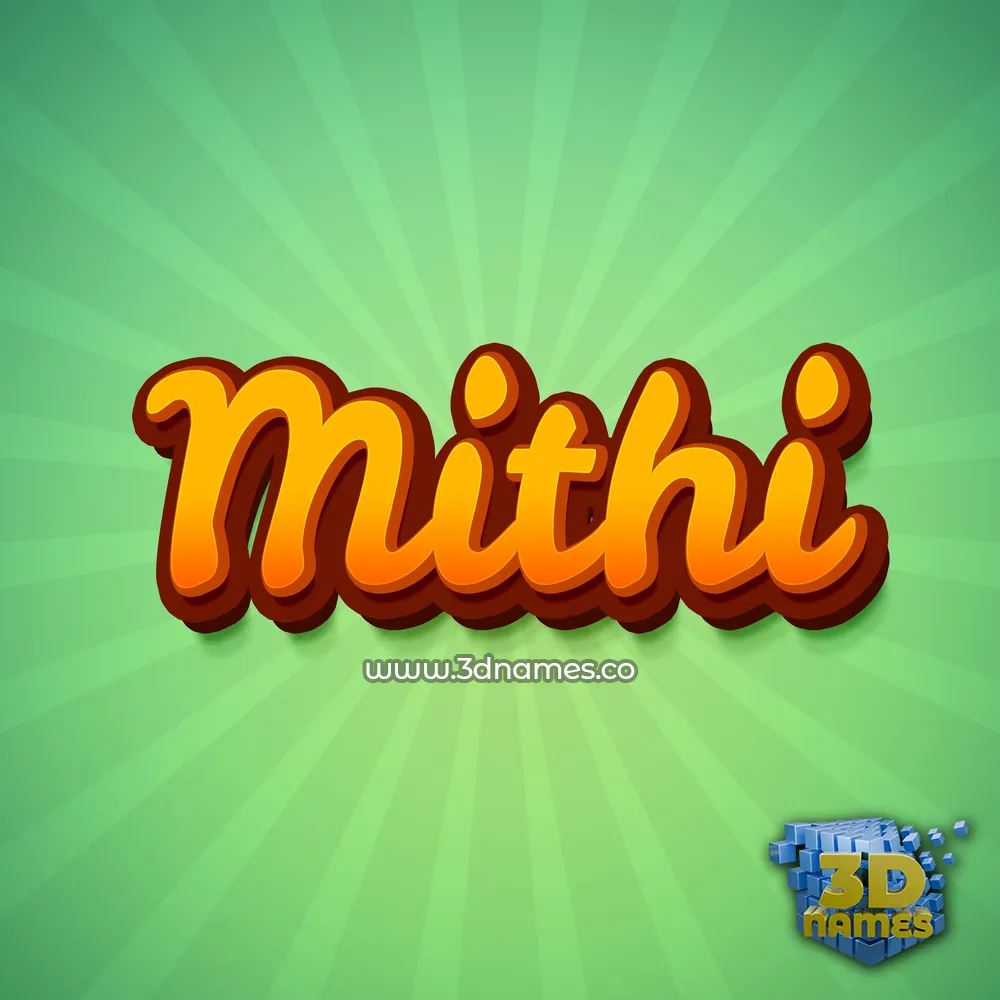 mithi in Green Rays style - 3D name wallpaper