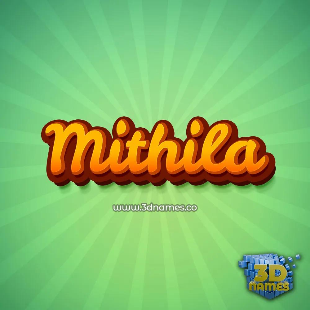 mithila in Green Rays style - 3D name wallpaper