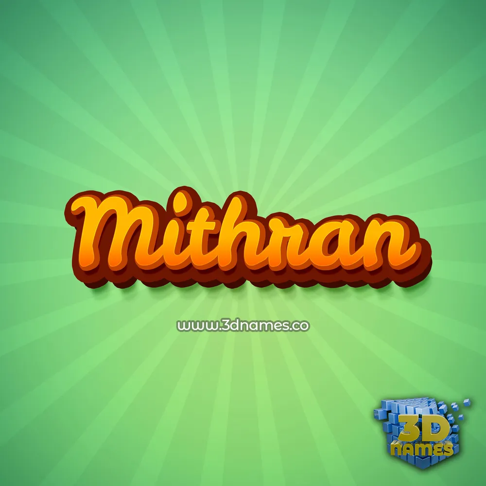 mithran in Green Rays style - 3D name wallpaper