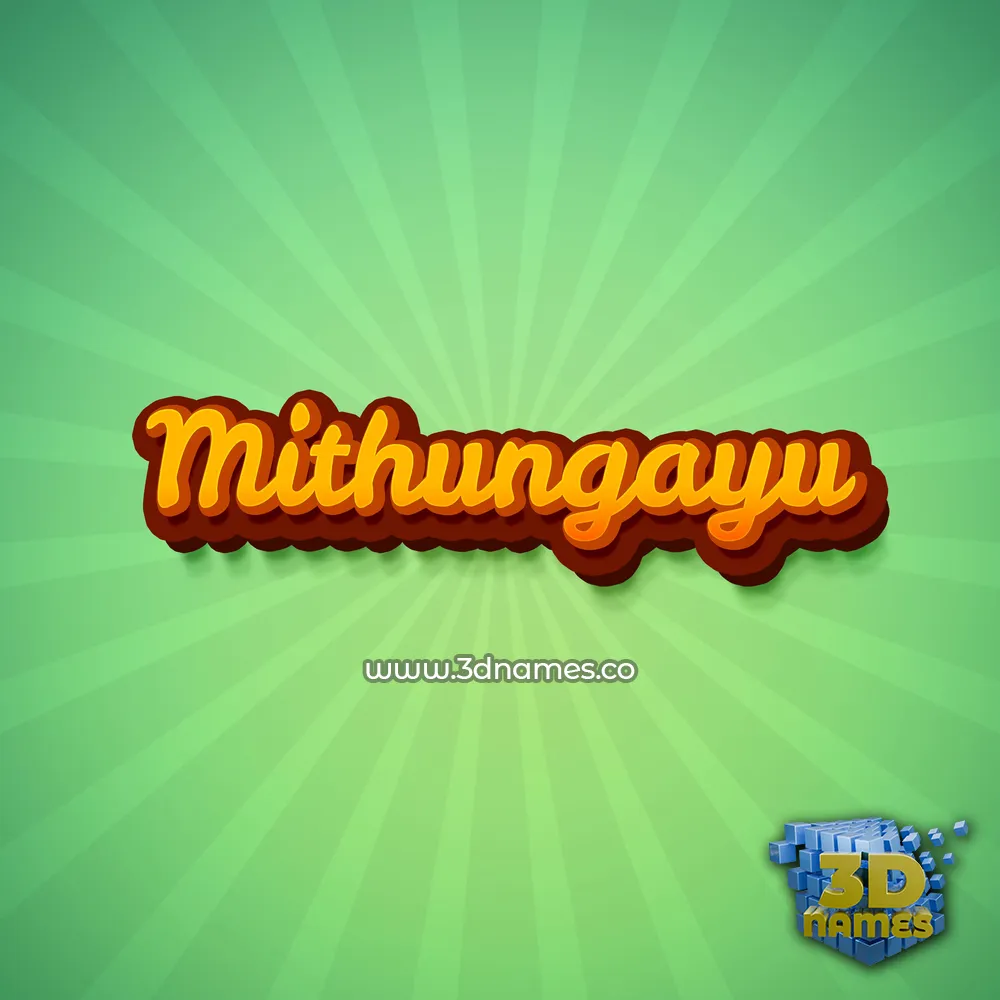 mithungayu in Green Rays style - 3D name wallpaper