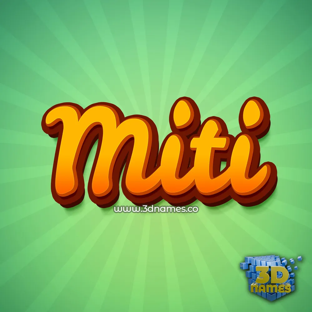 miti in Green Rays style - 3D name wallpaper