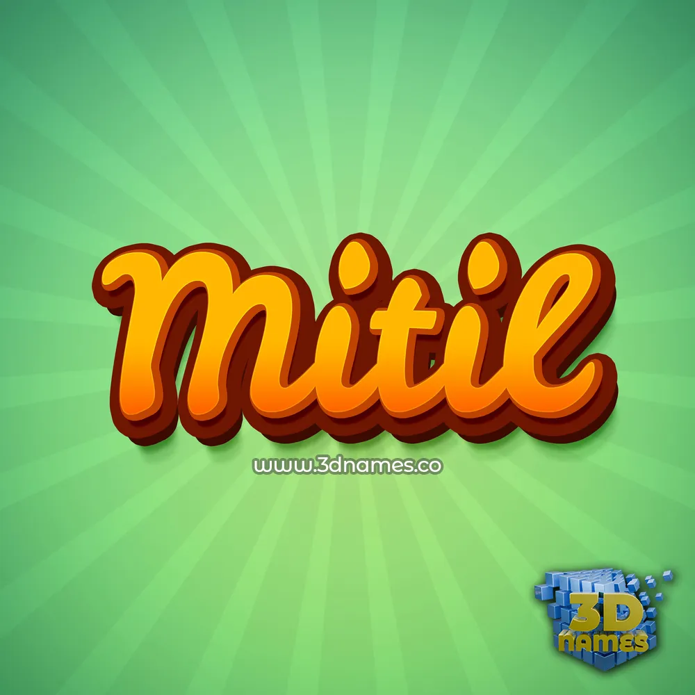 mitil in Green Rays style - 3D name wallpaper