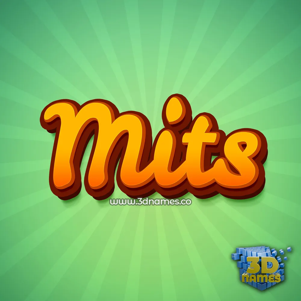 mits in Green Rays style - 3D name wallpaper