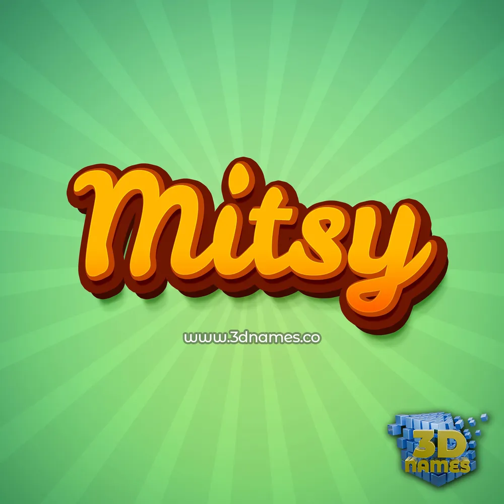 mitsy in Green Rays style - 3D name wallpaper
