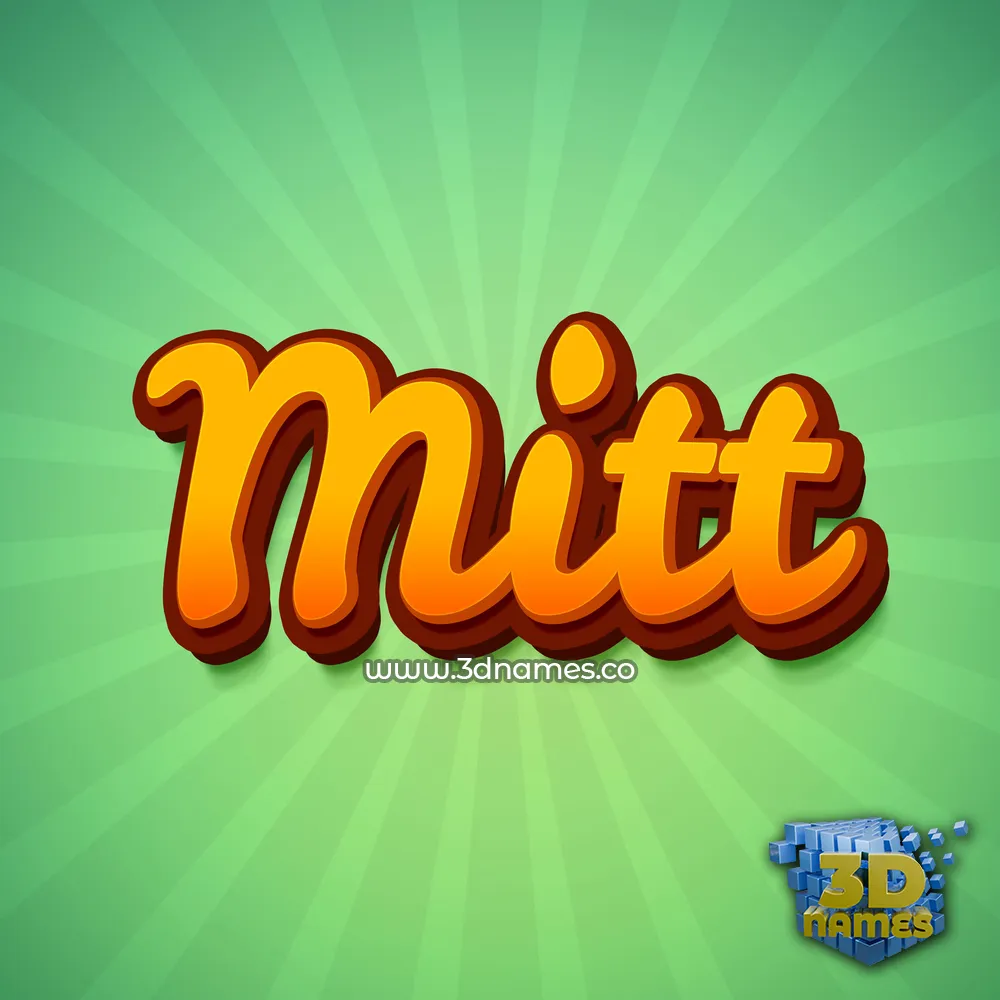 mitt in Green Rays style - 3D name wallpaper