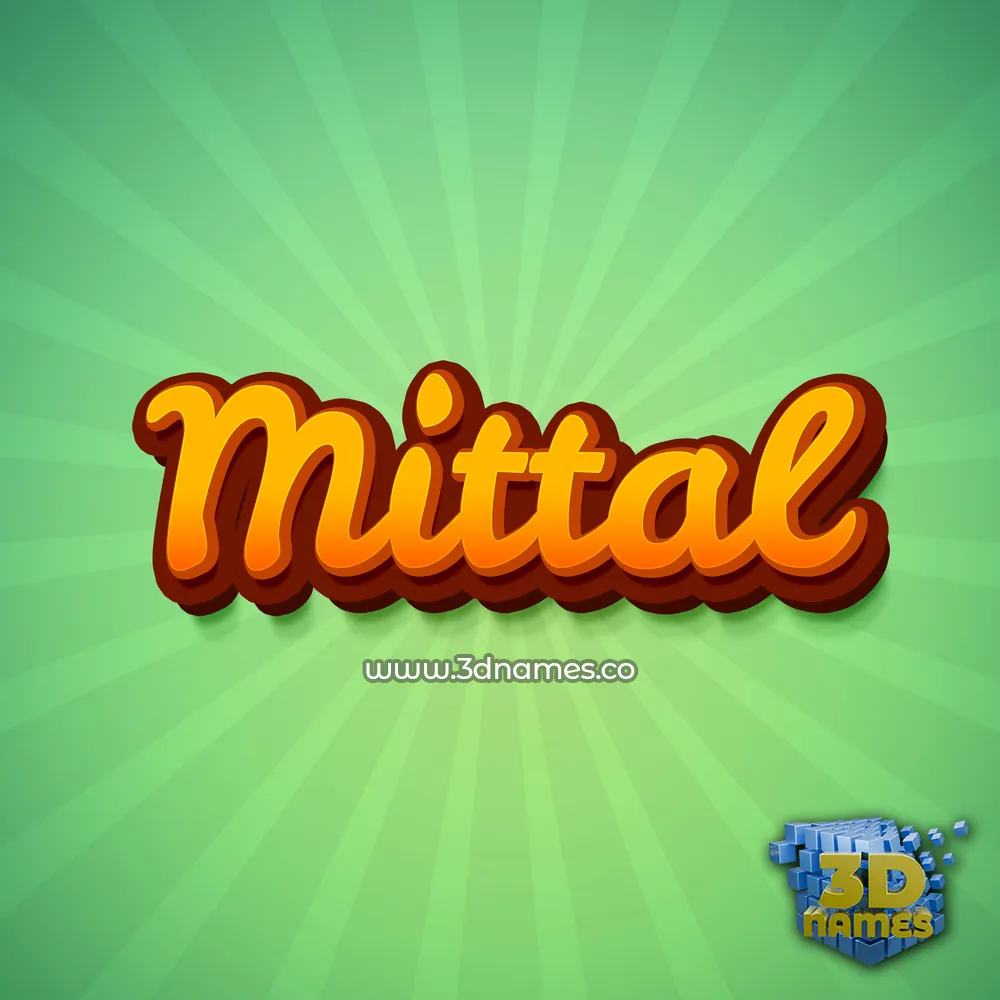 mittal in Green Rays style - 3D name wallpaper