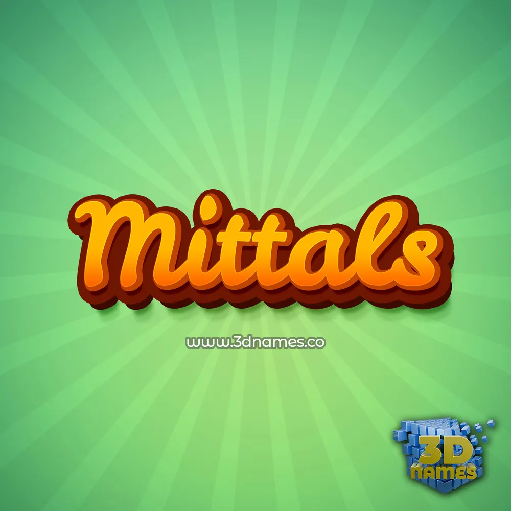 mittals in Green Rays style - 3D name wallpaper