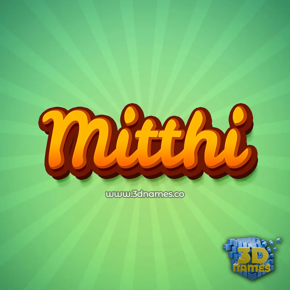 mitthi in Green Rays style - 3D name wallpaper