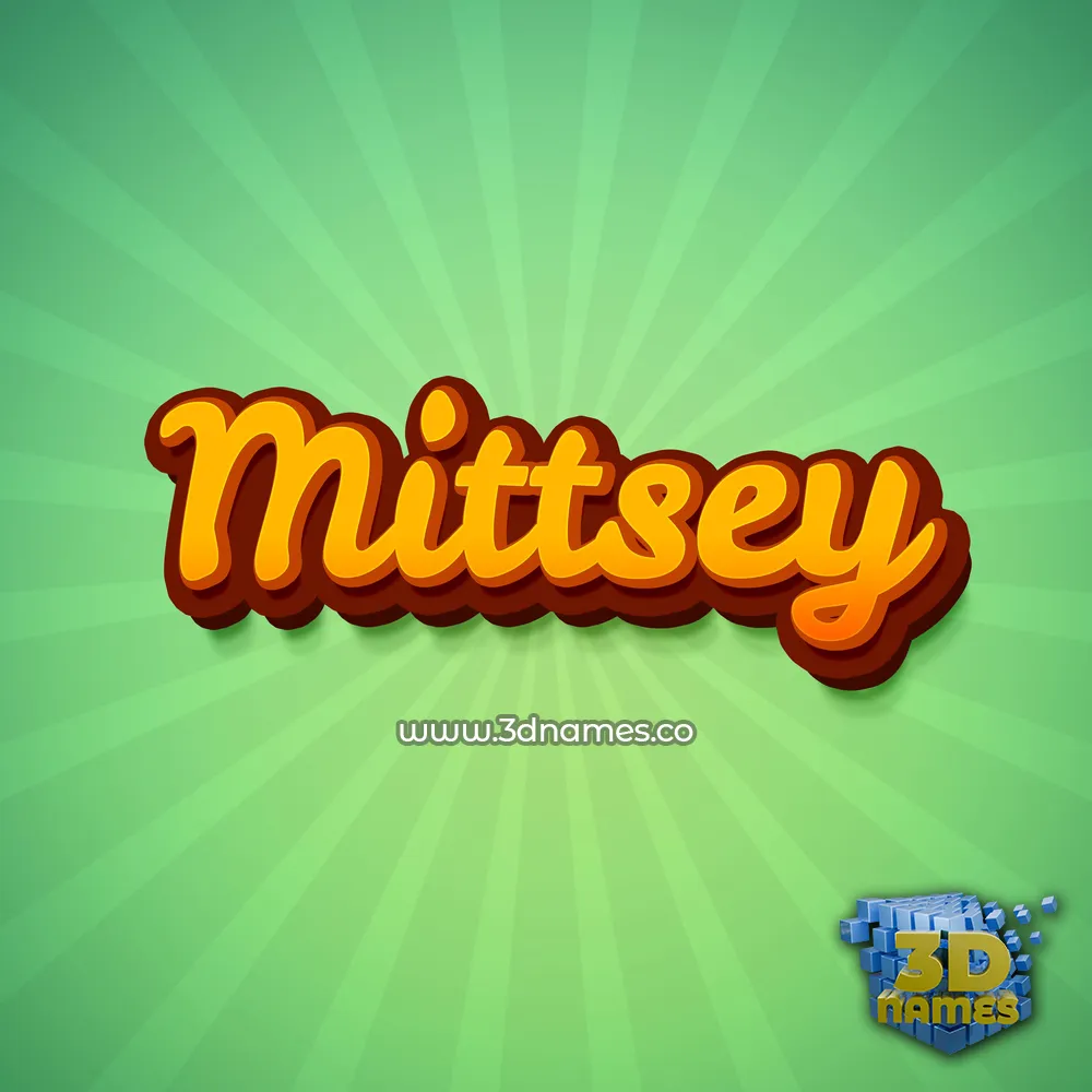 mittsey in Green Rays style - 3D name wallpaper