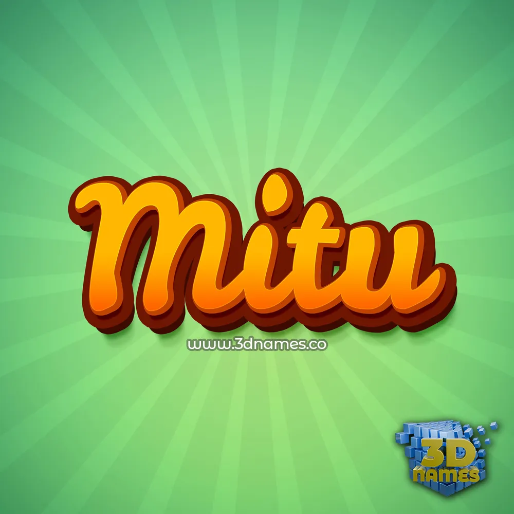 mitu in Green Rays style - 3D name wallpaper