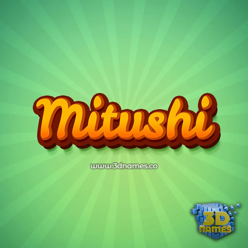 mitushi in Green Rays style - 3D name wallpaper