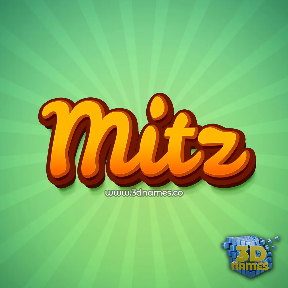 mitz in Green Rays style - 3D name wallpaper