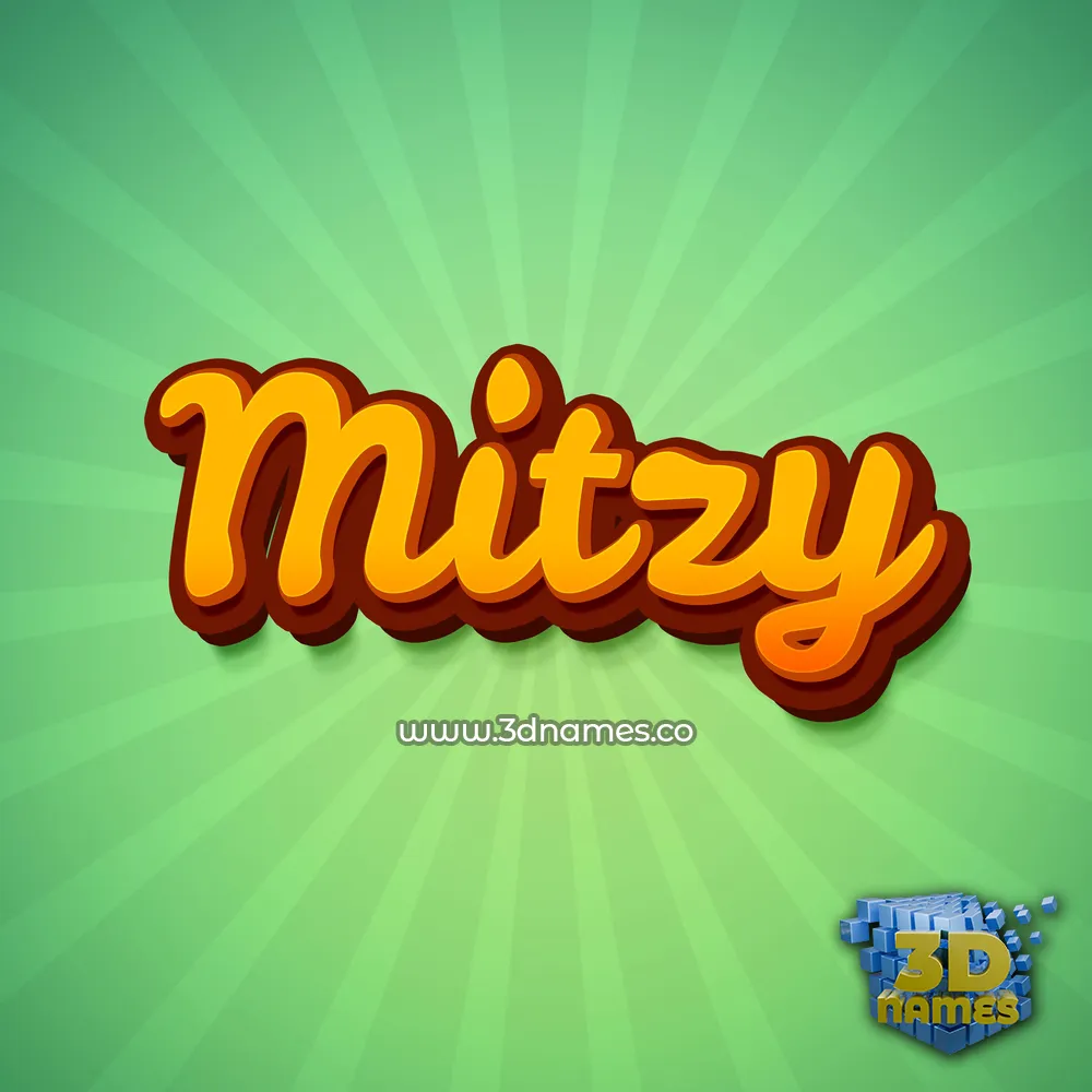 mitzy in Green Rays style - 3D name wallpaper