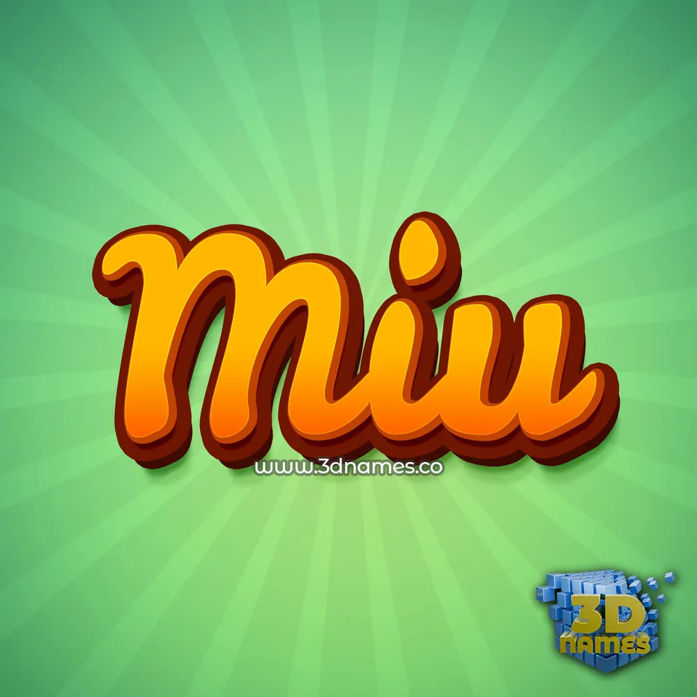 miu in Green Rays style - 3D name wallpaper