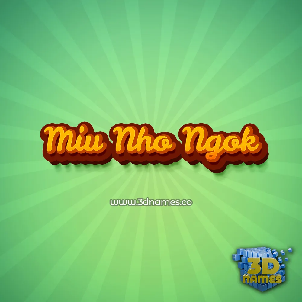 miu nho ngok in Green Rays style - 3D name wallpaper
