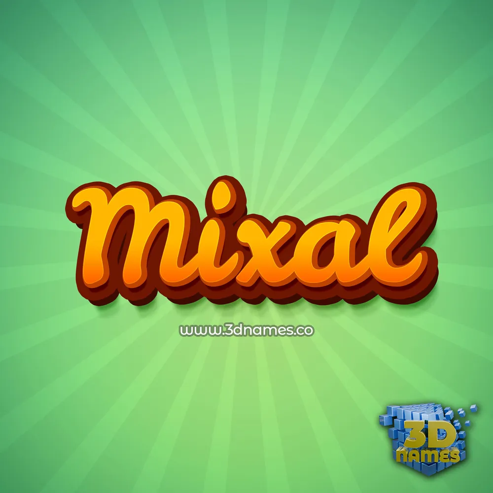 mixal in Green Rays style - 3D name wallpaper