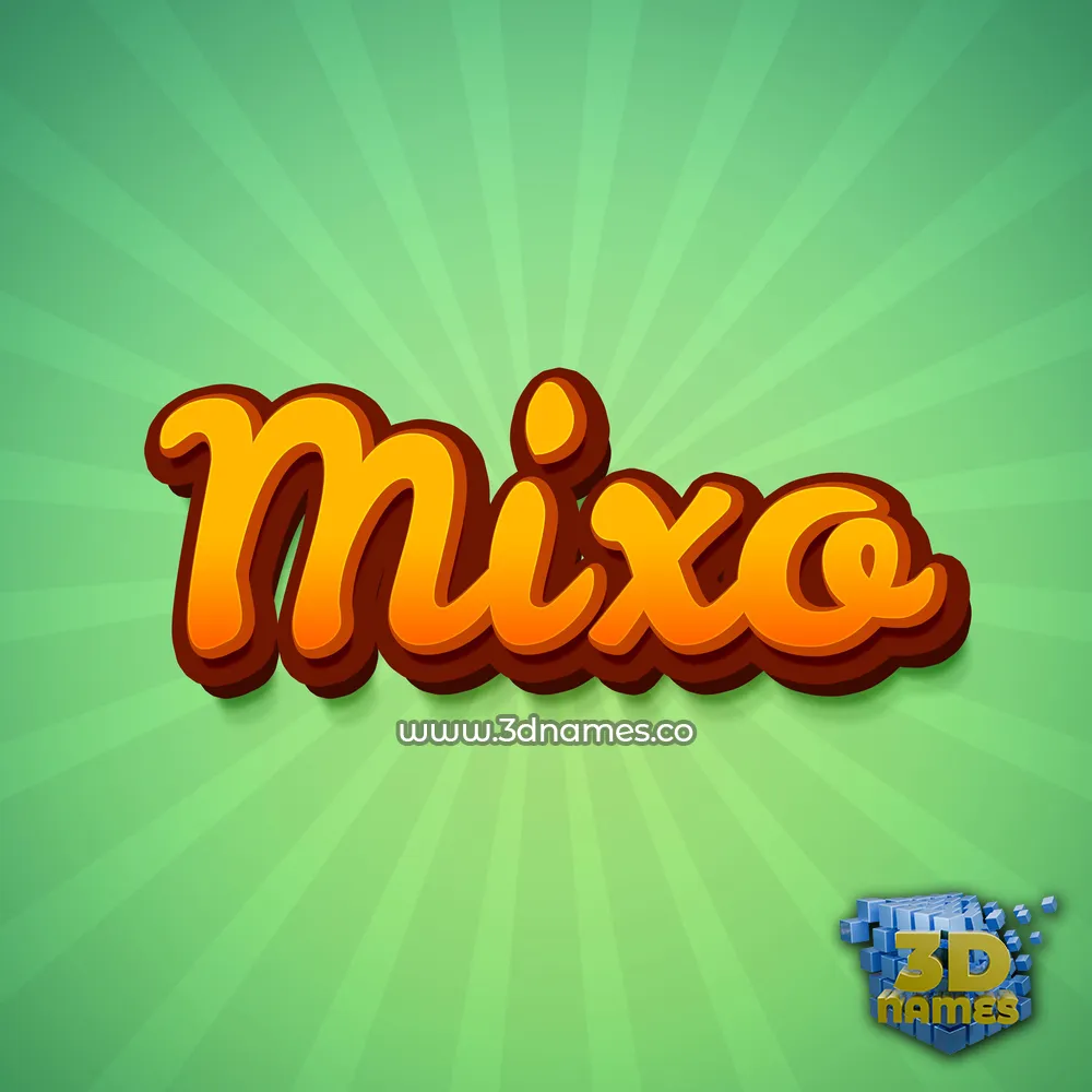mixo in Green Rays style - 3D name wallpaper
