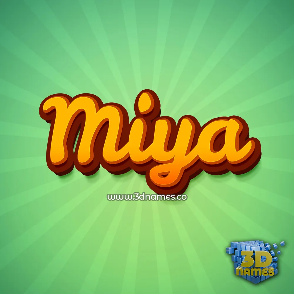 miya in Green Rays style - 3D name wallpaper