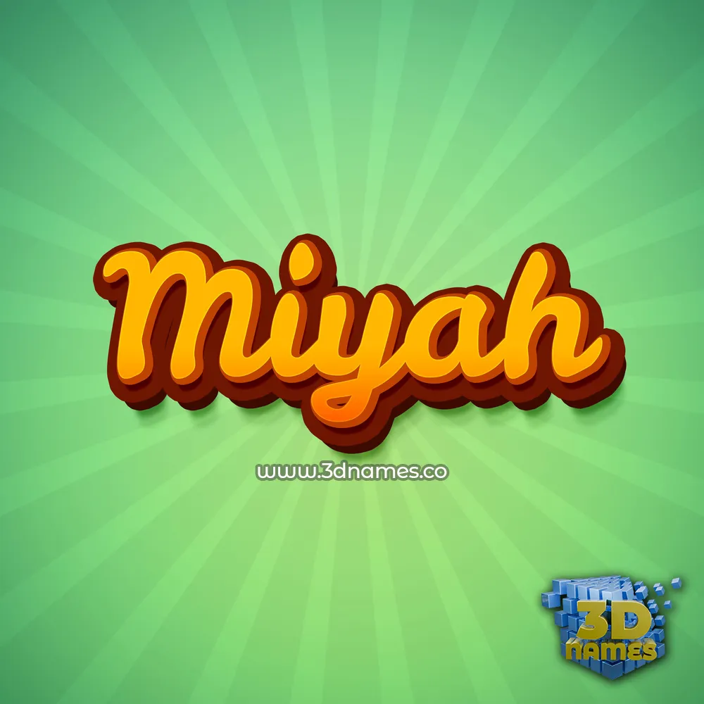 miyah in Green Rays style - 3D name wallpaper