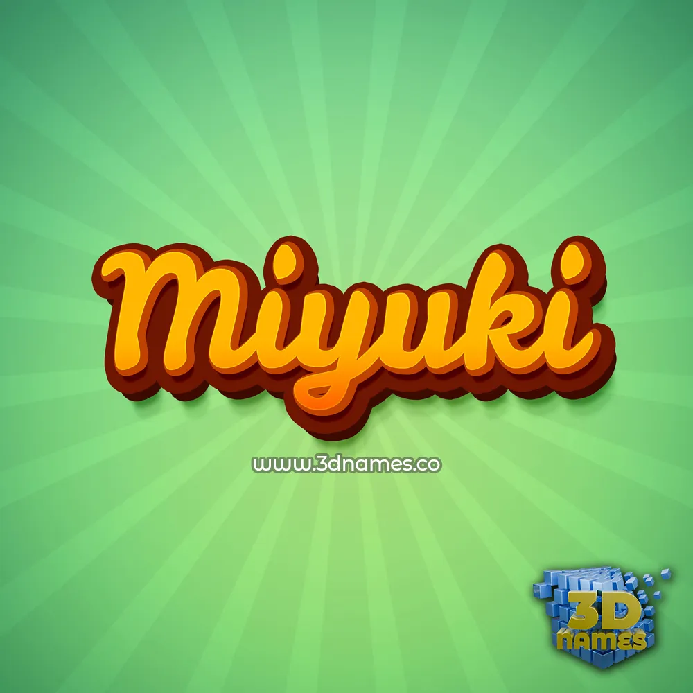 miyuki in Green Rays style - 3D name wallpaper