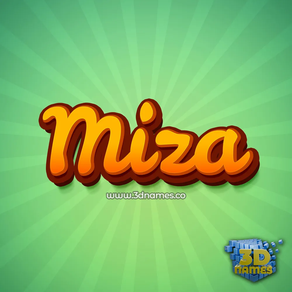 miza in Green Rays style - 3D name wallpaper