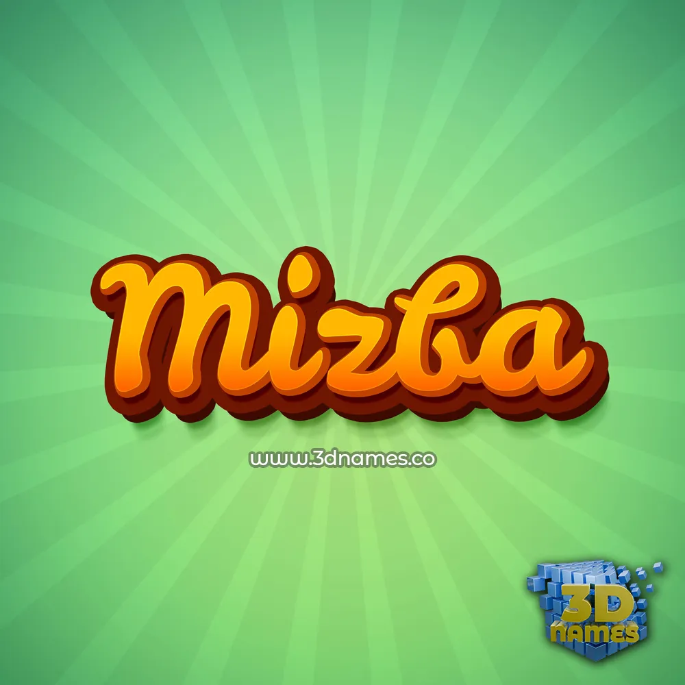 mizba in Green Rays style - 3D name wallpaper